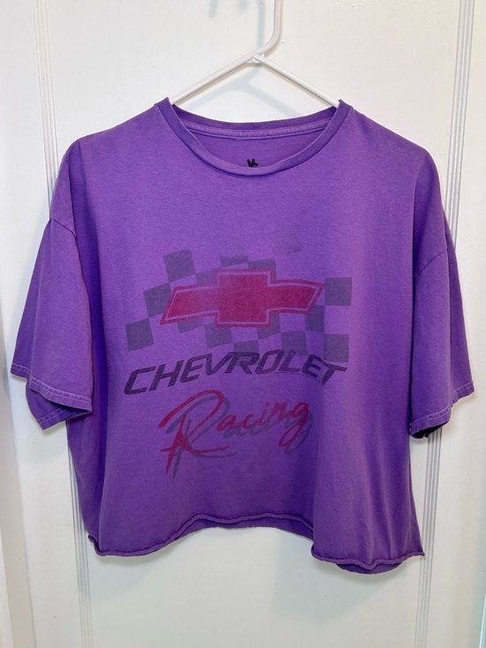 Junk Food Clothing Tops - Junk Food Urban Outfitters Purple Cropped Chevrolet Racing Graphic T-Shirt XL